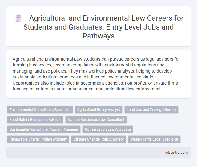 Agricultural and Environmental Law Careers for Students and Graduates: Entry Level Jobs and Pathways