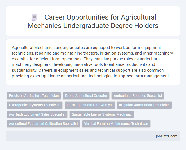 Career Opportunities for Agricultural Mechanics Undergraduate Degree Holders