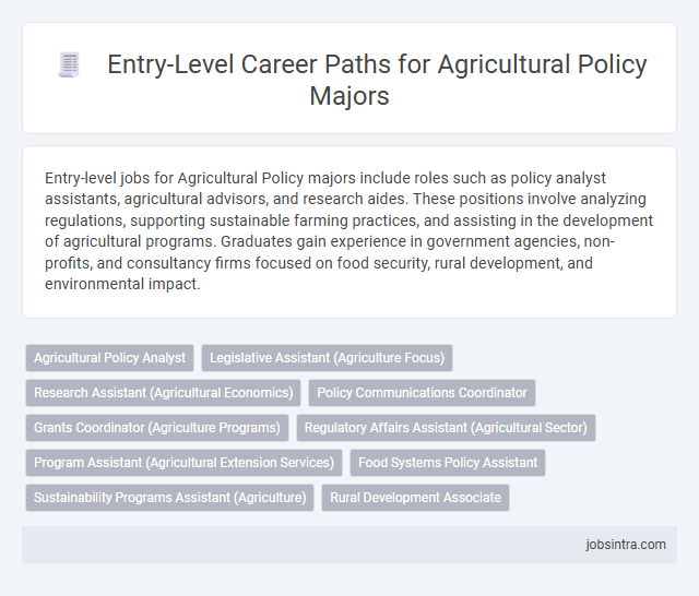 Entry-Level Career Paths for Agricultural Policy Majors