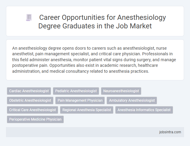 Career Opportunities for Anesthesiology Degree Graduates in the Job Market