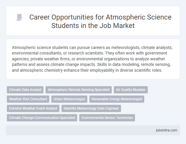 Career Opportunities for Atmospheric Science Students in the Job Market