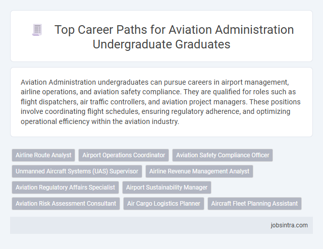 Top Career Paths for Aviation Administration Undergraduate Graduates