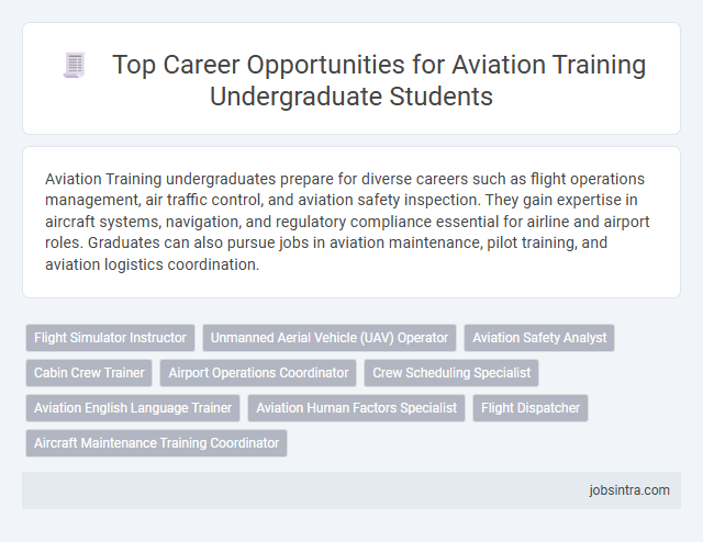 Top Career Opportunities for Aviation Training Undergraduate Students