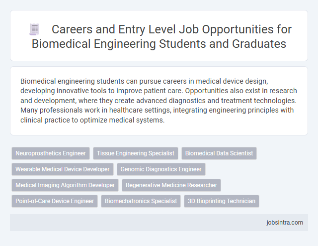 Careers and Entry Level Job Opportunities for Biomedical Engineering Students and Graduates