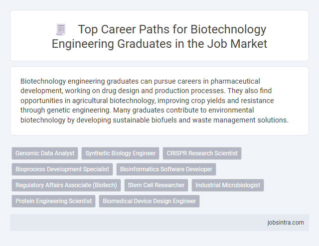 Top Career Paths for Biotechnology Engineering Graduates in the Job Market