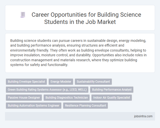 Career Opportunities for Building Science Students in the Job Market