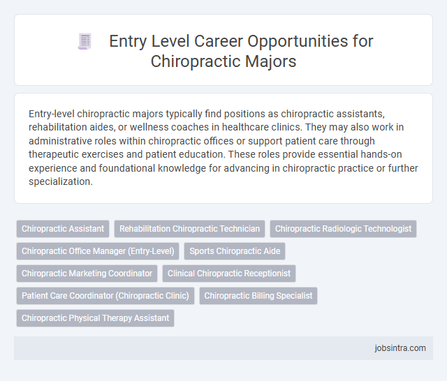 Entry Level Career Opportunities for Chiropractic Majors
