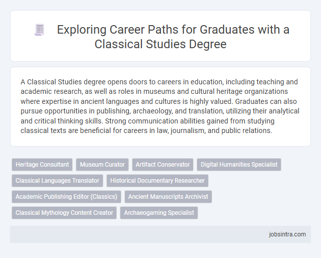 Exploring Career Paths for Graduates with a Classical Studies Degree