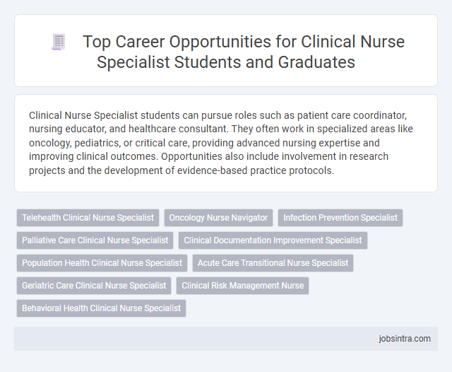 Top Career Opportunities for Clinical Nurse Specialist Students and Graduates
