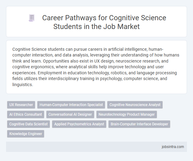 Career Pathways for Cognitive Science Students in the Job Market