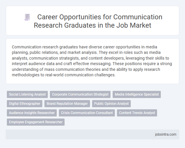 Career Opportunities for Communication Research Graduates in the Job Market