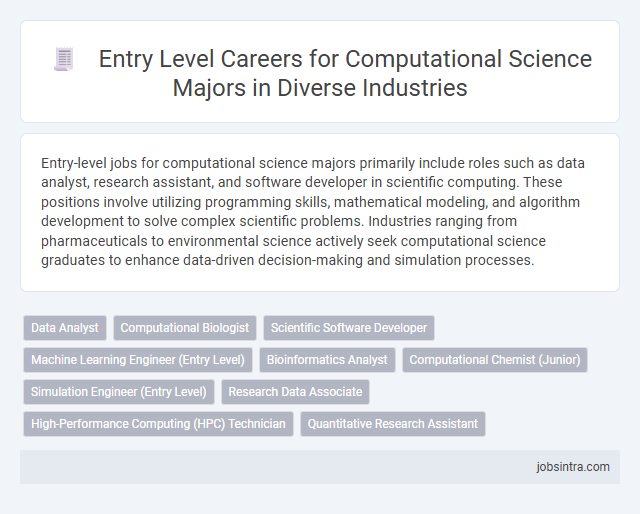 Entry Level Careers for Computational Science Majors in Diverse Industries