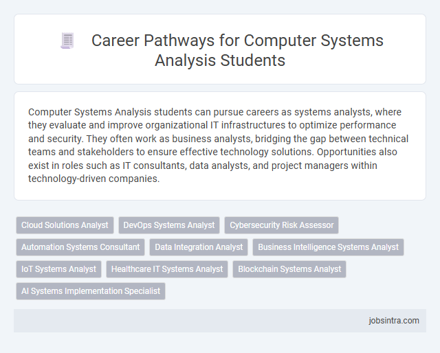 Career Pathways for Computer Systems Analysis Students