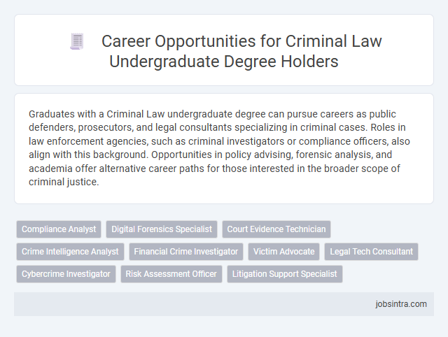 Career Opportunities for Criminal Law Undergraduate Degree Holders