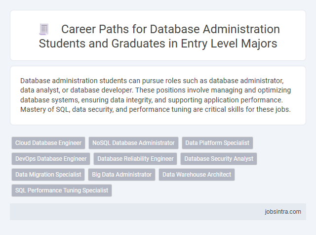 Career Paths for Database Administration Students and Graduates in Entry Level Majors