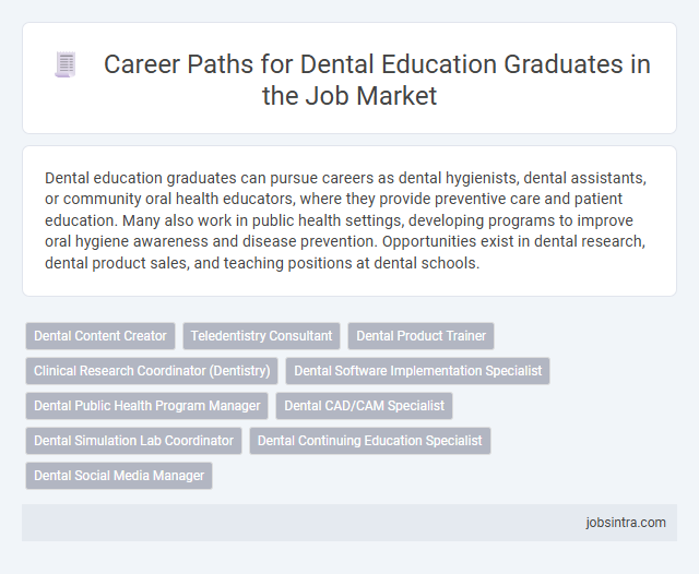 Career Paths for Dental Education Graduates in the Job Market