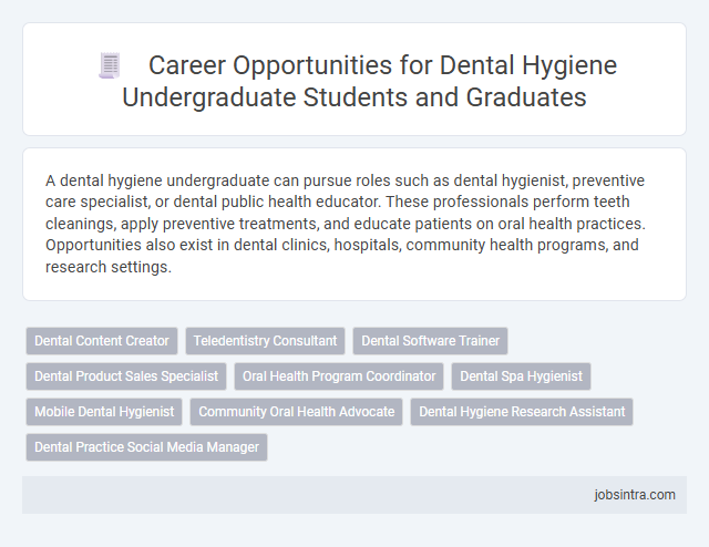 Career Opportunities for Dental Hygiene Undergraduate Students and Graduates