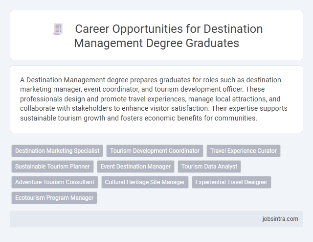 Career Opportunities for Destination Management Degree Graduates