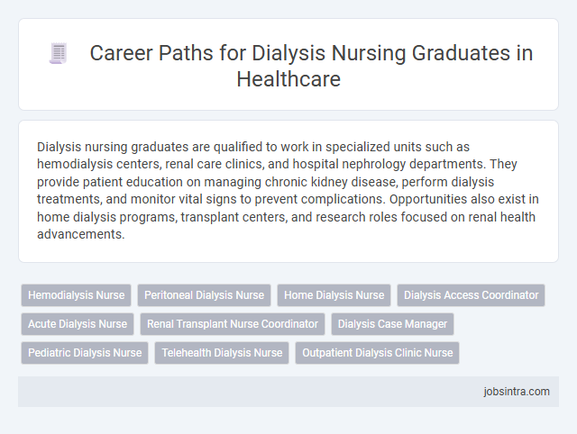 Career Paths for Dialysis Nursing Graduates in Healthcare