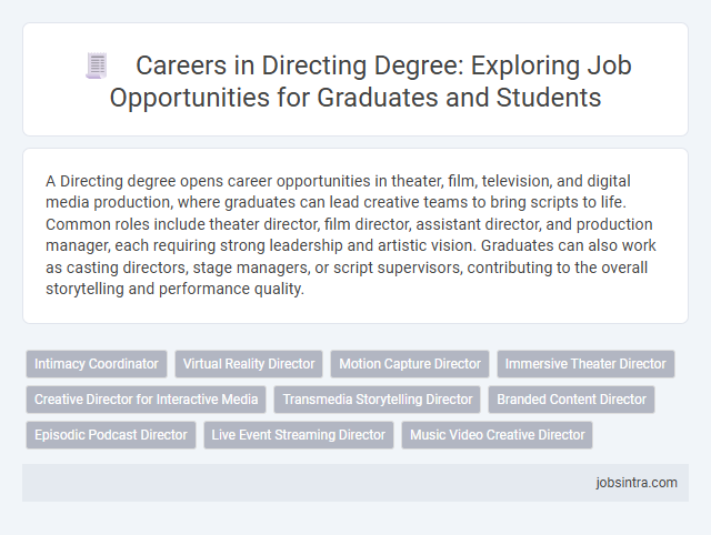 Careers in Directing Degree: Exploring Job Opportunities for Graduates and Students