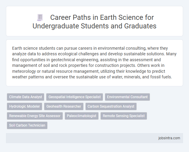 Career Paths in Earth Science for Undergraduate Students and Graduates