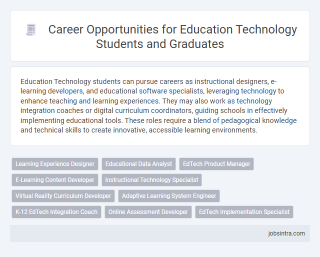 Career Opportunities for Education Technology Students and Graduates