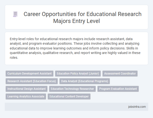 Career Opportunities for Educational Research Majors Entry Level