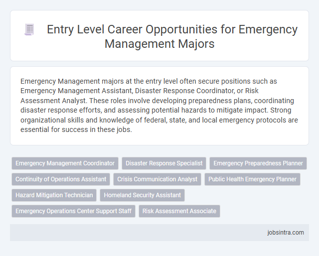 Entry Level Career Opportunities for Emergency Management Majors