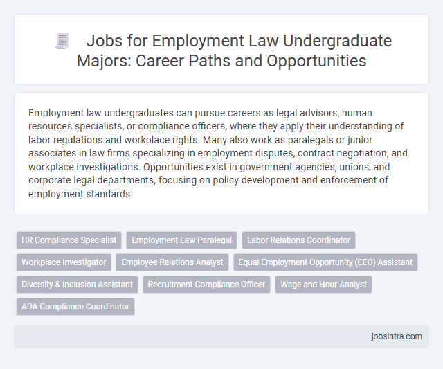 Jobs for Employment Law Undergraduate Majors: Career Paths and Opportunities