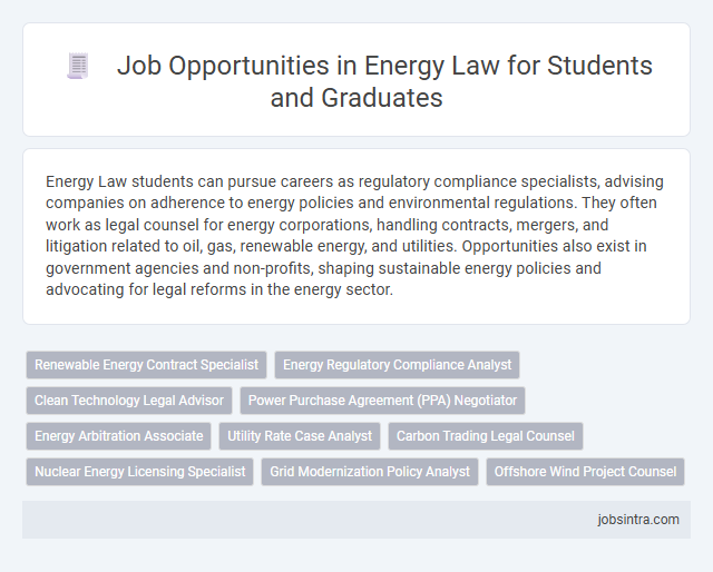 Job Opportunities in Energy Law for Students and Graduates