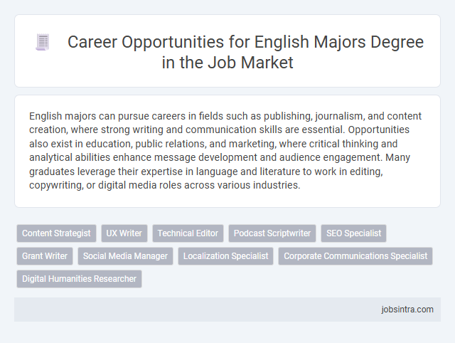 Career Opportunities for English Majors Degree in the Job Market