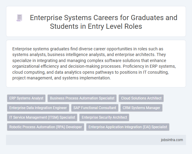 Enterprise Systems Careers for Graduates and Students in Entry Level Roles