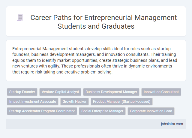 Career Paths for Entrepreneurial Management Students and Graduates