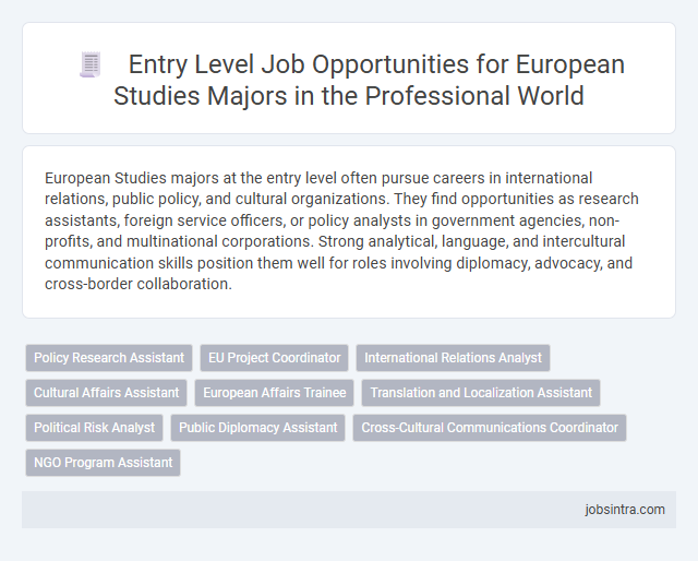 Entry Level Job Opportunities for European Studies Majors in the Professional World