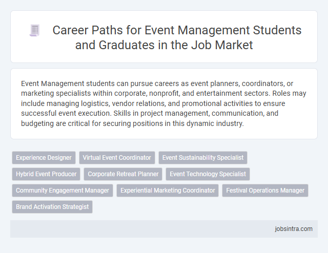 Career Paths for Event Management Students and Graduates in the Job Market