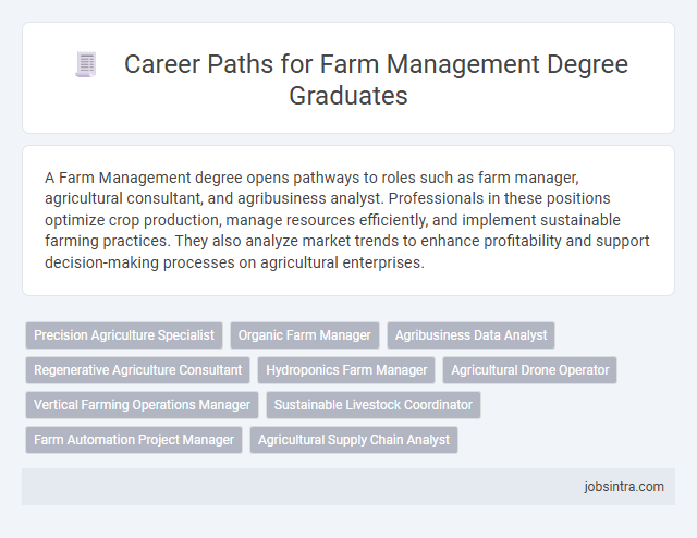 Career Paths for Farm Management Degree Graduates