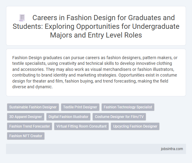 Careers in Fashion Design for Graduates and Students: Exploring Opportunities for Undergraduate Majors and Entry Level Roles