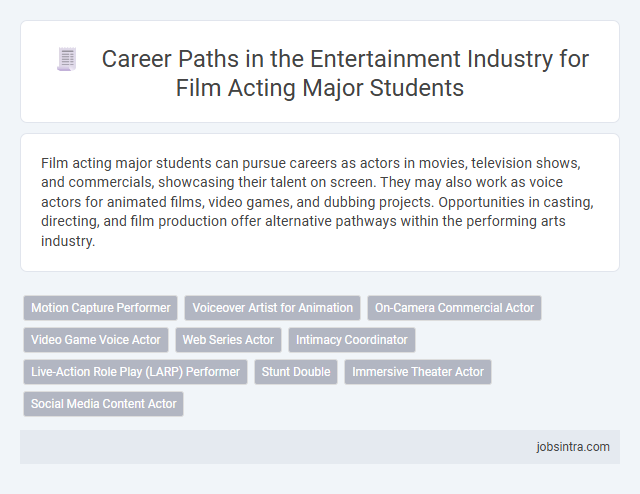 Career Paths in the Entertainment Industry for Film Acting Major Students