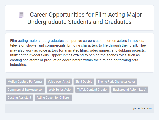 Career Opportunities for Film Acting Major Undergraduate Students and Graduates
