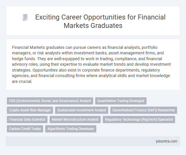 Exciting Career Opportunities for Financial Markets Graduates
