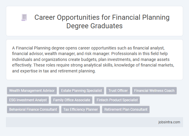 Career Opportunities for Financial Planning Degree Graduates