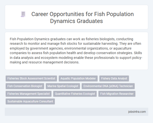 Career Opportunities for Fish Population Dynamics Graduates