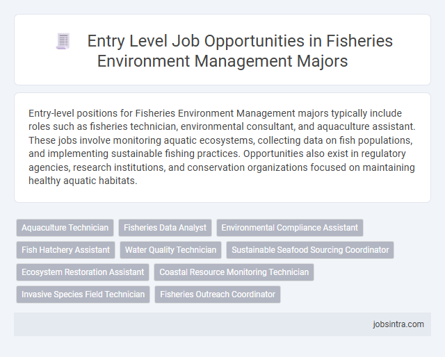 Entry Level Job Opportunities in Fisheries Environment Management Majors