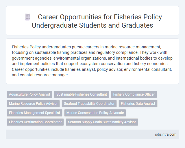 Career Opportunities for Fisheries Policy Undergraduate Students and Graduates