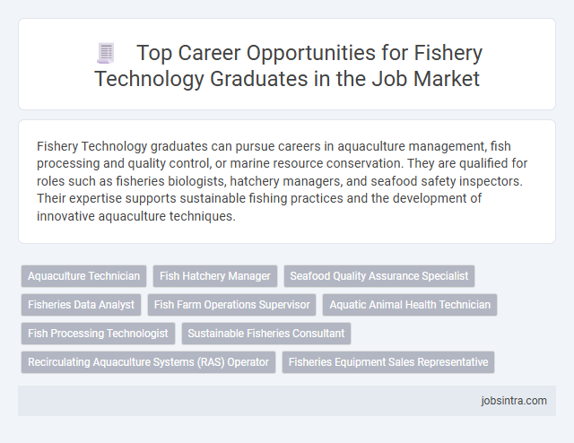 Top Career Opportunities for Fishery Technology Graduates in the Job Market