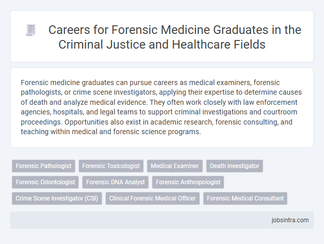 Careers for Forensic Medicine Graduates in the Criminal Justice and Healthcare Fields
