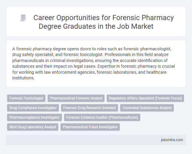 Career Opportunities for Forensic Pharmacy Degree Graduates in the Job Market