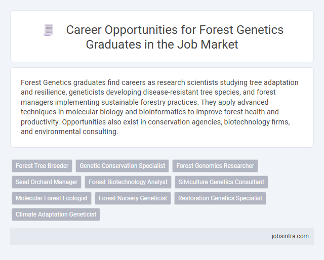 Career Opportunities for Forest Genetics Graduates in the Job Market