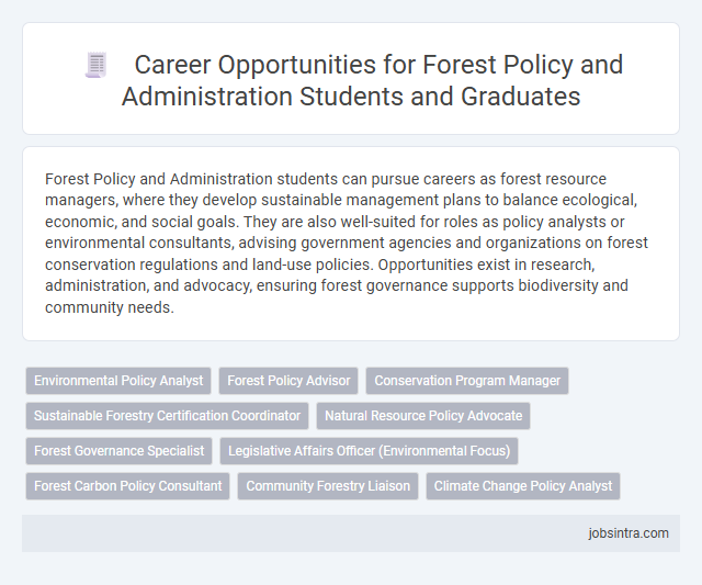 Career Opportunities for Forest Policy and Administration Students and Graduates