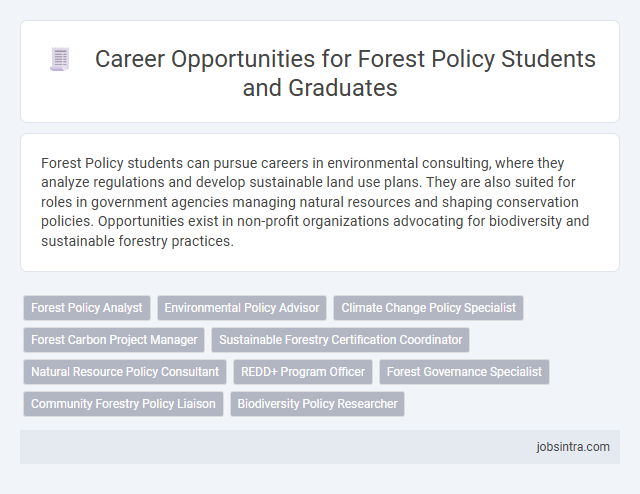 Career Opportunities for Forest Policy Students and Graduates